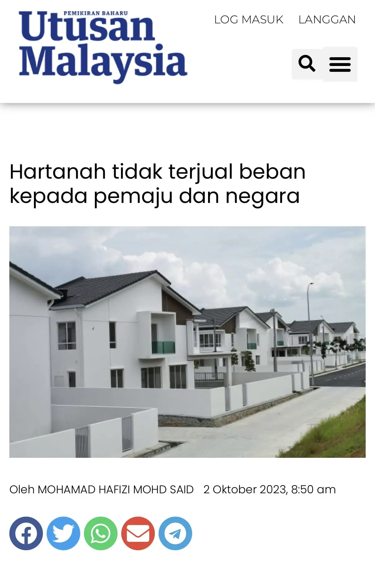 Statistik NAPIC - jumlah unit hartanah tidak terjual bernilai RM18.41 bilion
