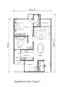 Pelan lantai unit servis apartment Silk Sky Balakong, listing hartanah Ejen Syakir Zainol